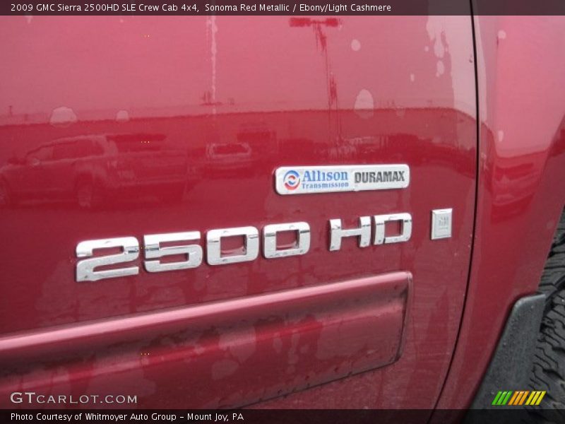 Sonoma Red Metallic / Ebony/Light Cashmere 2009 GMC Sierra 2500HD SLE Crew Cab 4x4