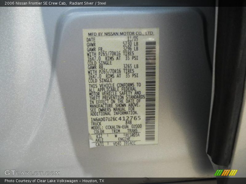 Radiant Silver / Steel 2006 Nissan Frontier SE Crew Cab