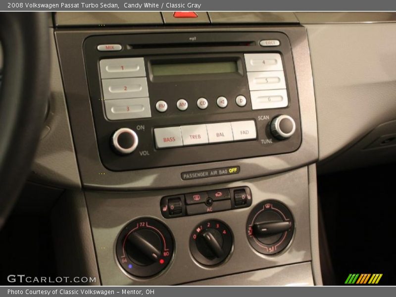 Candy White / Classic Gray 2008 Volkswagen Passat Turbo Sedan