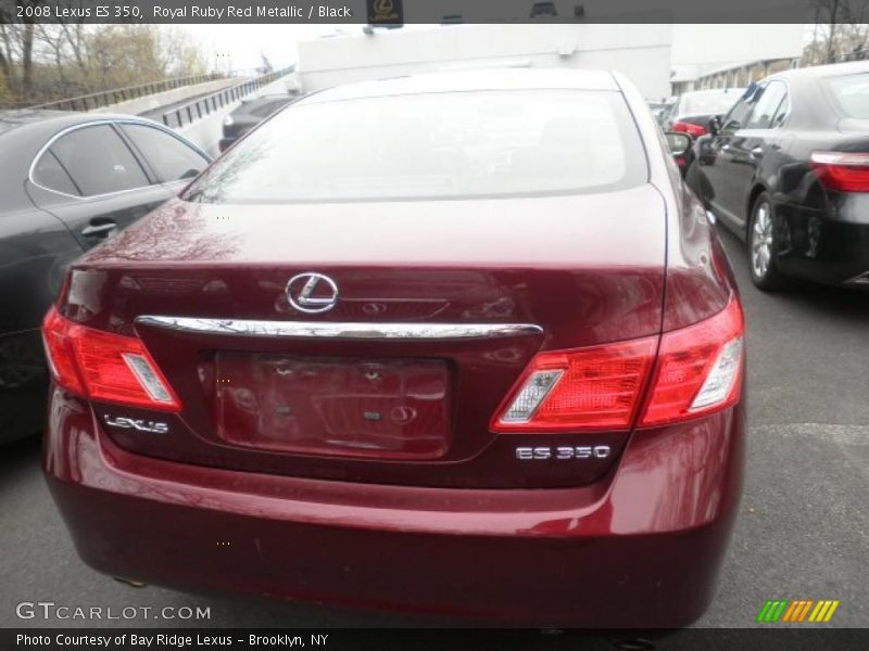 Royal Ruby Red Metallic / Black 2008 Lexus ES 350