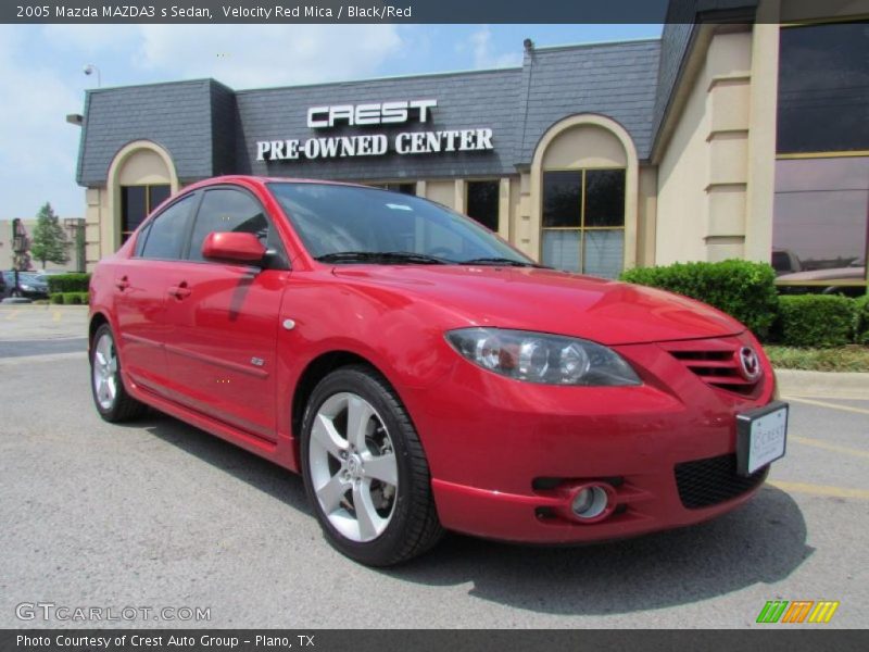 Velocity Red Mica / Black/Red 2005 Mazda MAZDA3 s Sedan