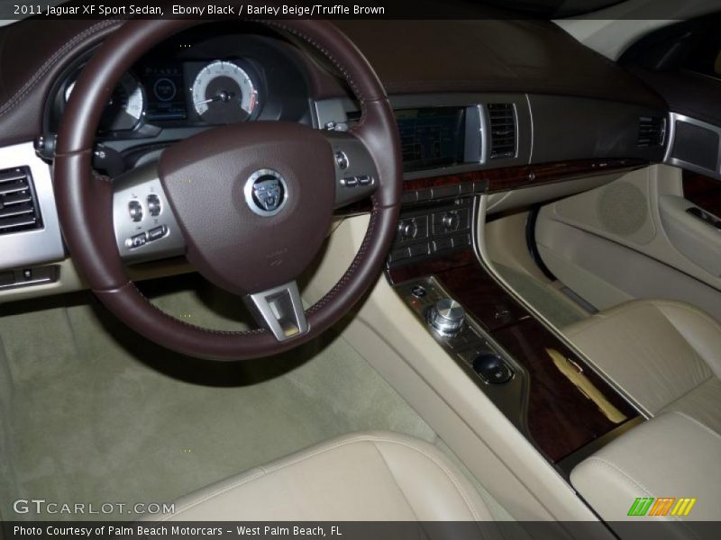 Ebony Black / Barley Beige/Truffle Brown 2011 Jaguar XF Sport Sedan