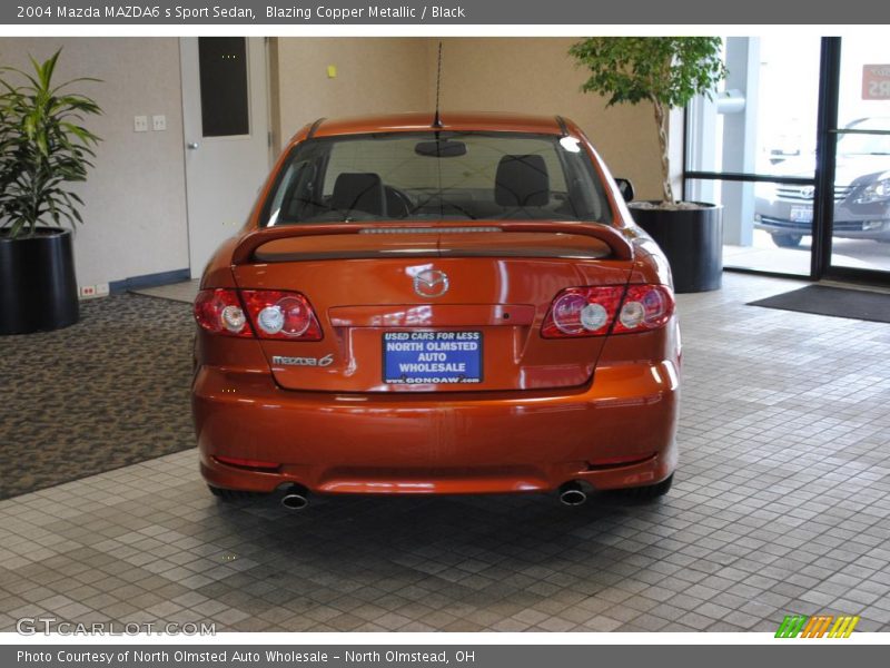 Blazing Copper Metallic / Black 2004 Mazda MAZDA6 s Sport Sedan