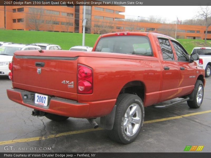 Sunburst Orange Pearl / Medium Slate Gray 2007 Dodge Ram 1500 Sport Quad Cab 4x4