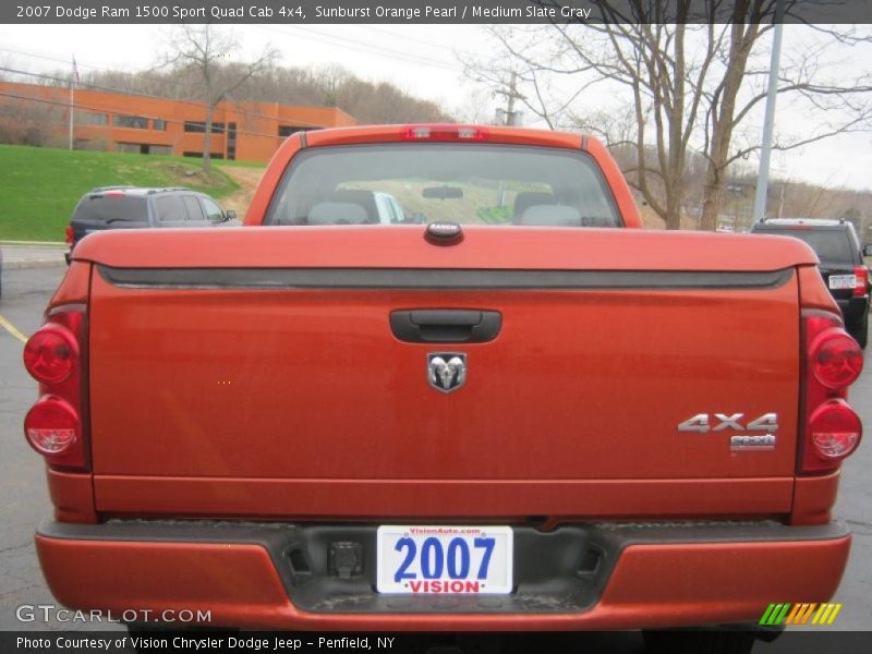Sunburst Orange Pearl / Medium Slate Gray 2007 Dodge Ram 1500 Sport Quad Cab 4x4