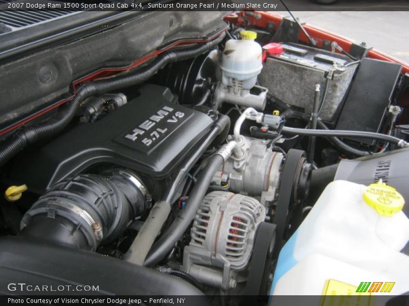 Sunburst Orange Pearl / Medium Slate Gray 2007 Dodge Ram 1500 Sport Quad Cab 4x4