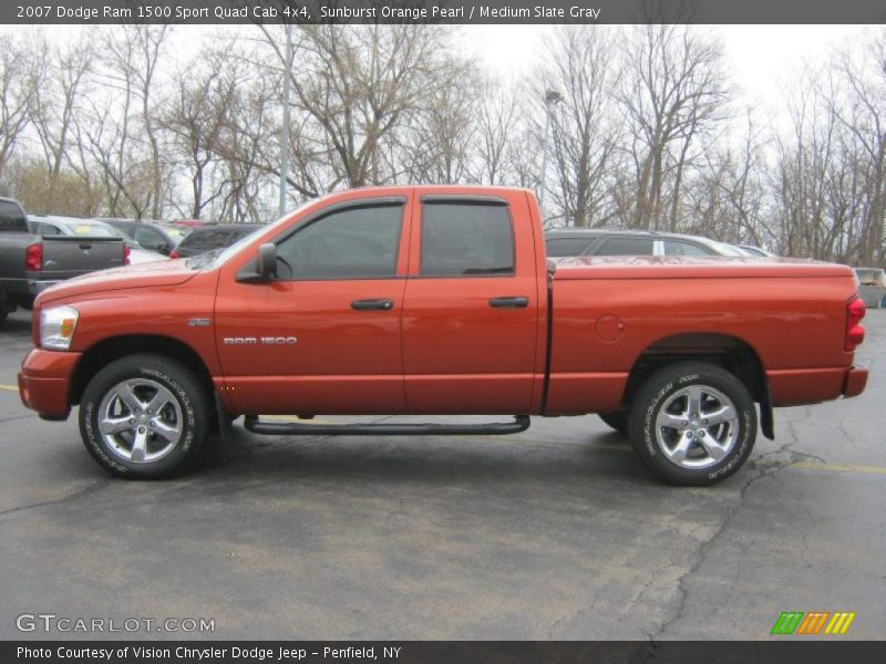 Sunburst Orange Pearl / Medium Slate Gray 2007 Dodge Ram 1500 Sport Quad Cab 4x4