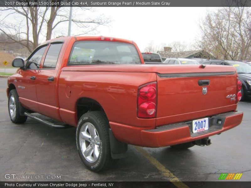 Sunburst Orange Pearl / Medium Slate Gray 2007 Dodge Ram 1500 Sport Quad Cab 4x4