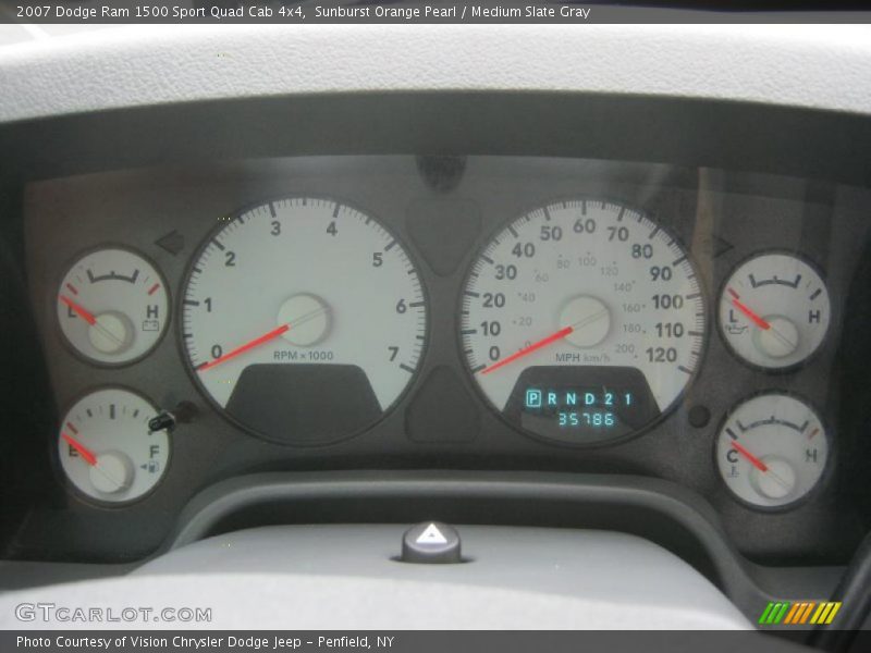 Sunburst Orange Pearl / Medium Slate Gray 2007 Dodge Ram 1500 Sport Quad Cab 4x4