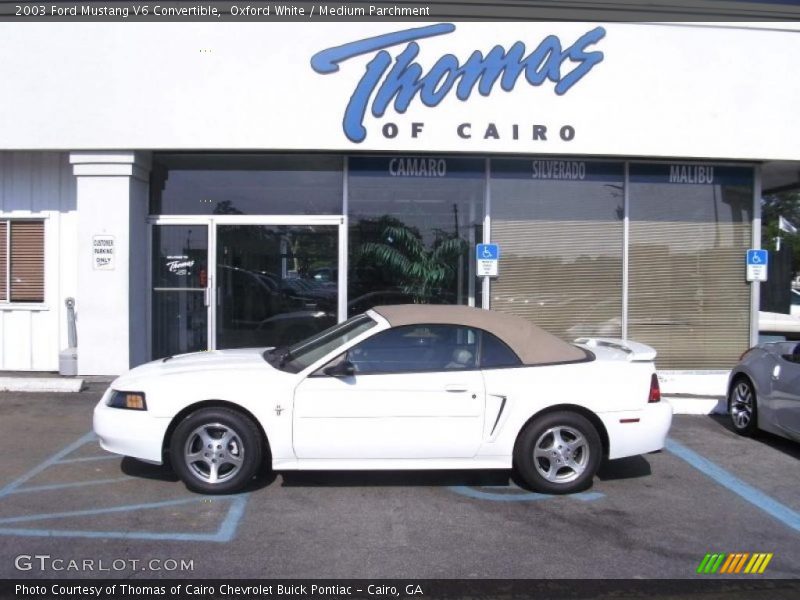 Oxford White / Medium Parchment 2003 Ford Mustang V6 Convertible