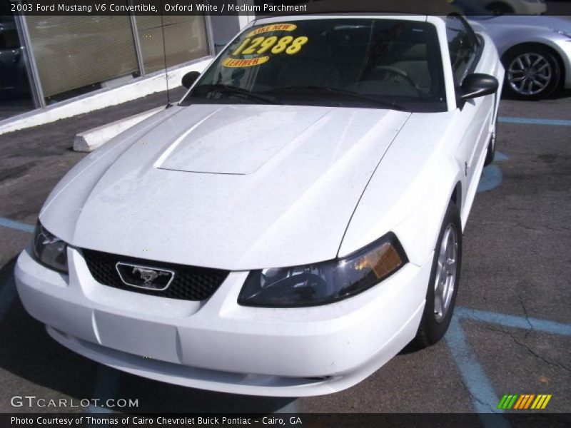 Oxford White / Medium Parchment 2003 Ford Mustang V6 Convertible