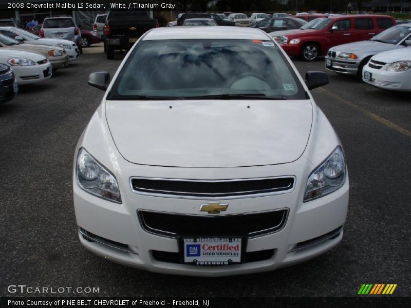 White / Titanium Gray 2008 Chevrolet Malibu LS Sedan