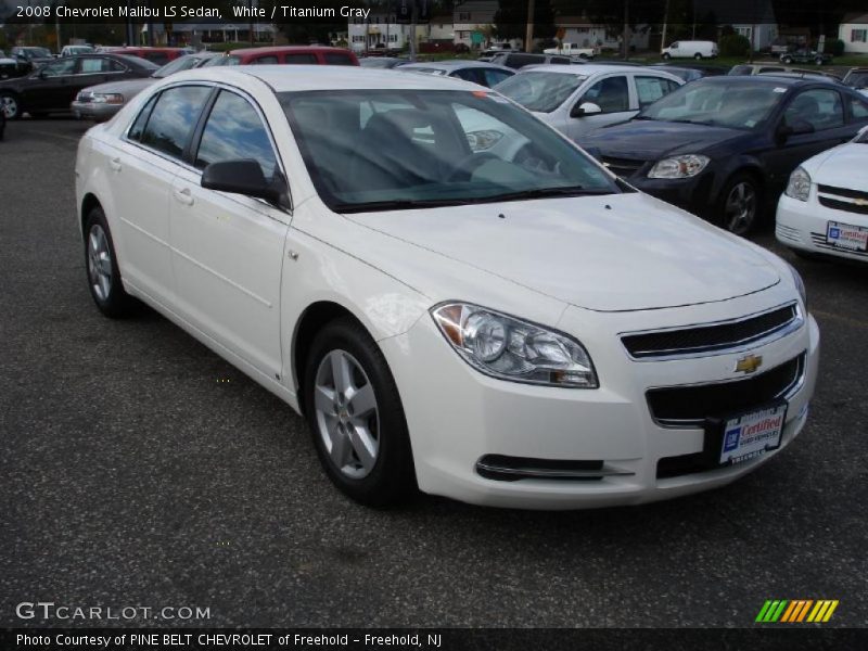White / Titanium Gray 2008 Chevrolet Malibu LS Sedan