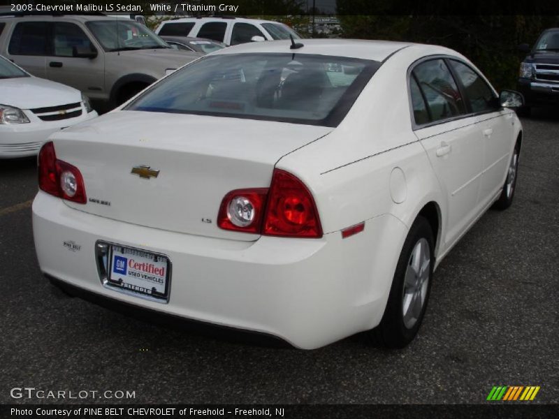 White / Titanium Gray 2008 Chevrolet Malibu LS Sedan