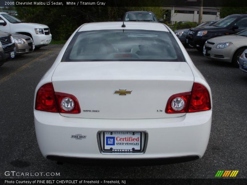 White / Titanium Gray 2008 Chevrolet Malibu LS Sedan