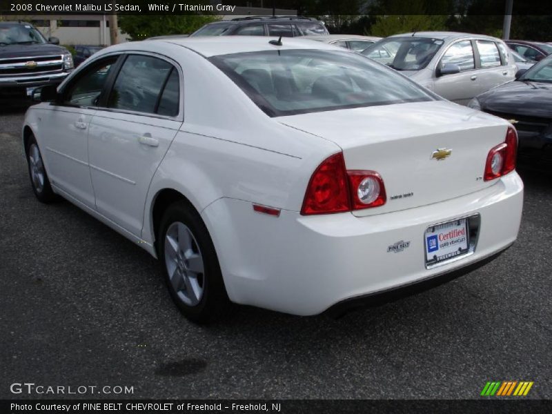 White / Titanium Gray 2008 Chevrolet Malibu LS Sedan