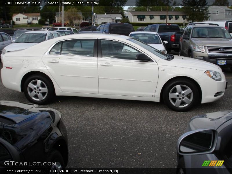 White / Titanium Gray 2008 Chevrolet Malibu LS Sedan