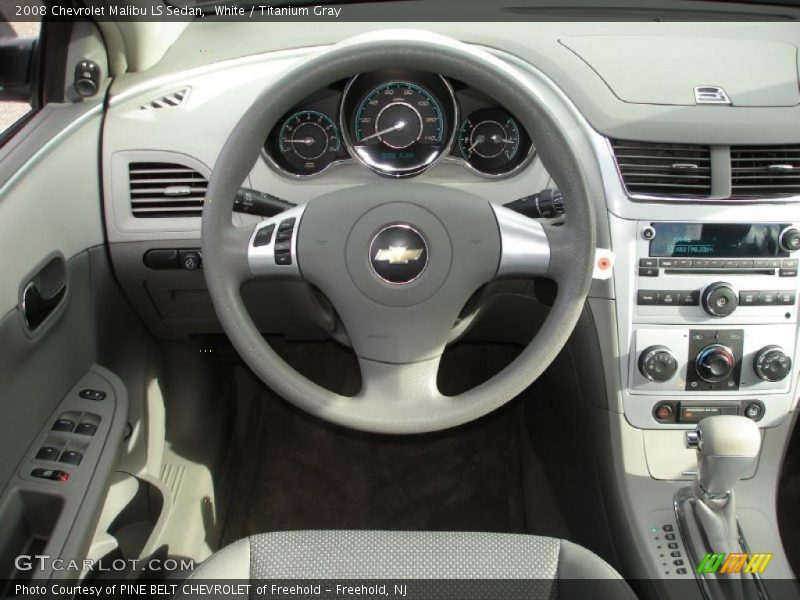 White / Titanium Gray 2008 Chevrolet Malibu LS Sedan