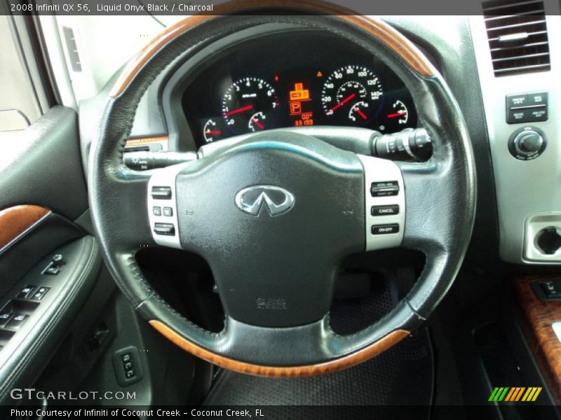 Liquid Onyx Black / Charcoal 2008 Infiniti QX 56