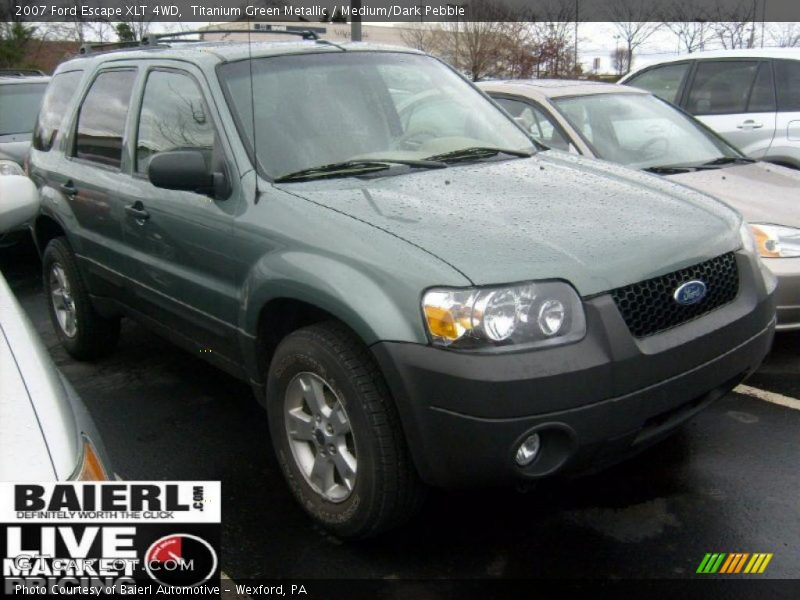 Titanium Green Metallic / Medium/Dark Pebble 2007 Ford Escape XLT 4WD