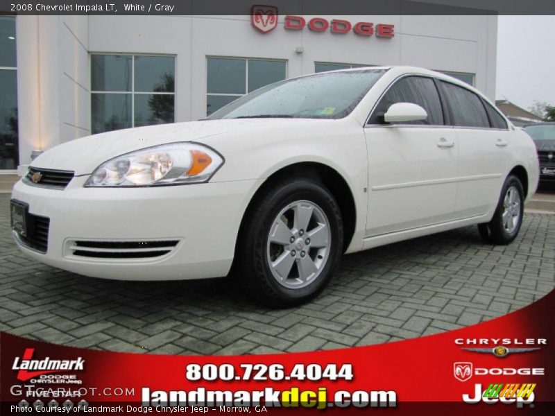 White / Gray 2008 Chevrolet Impala LT