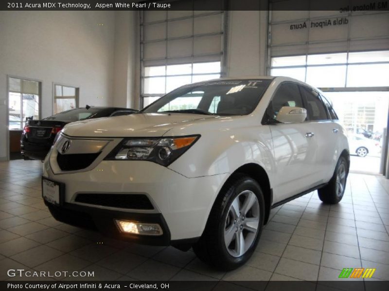 Aspen White Pearl / Taupe 2011 Acura MDX Technology