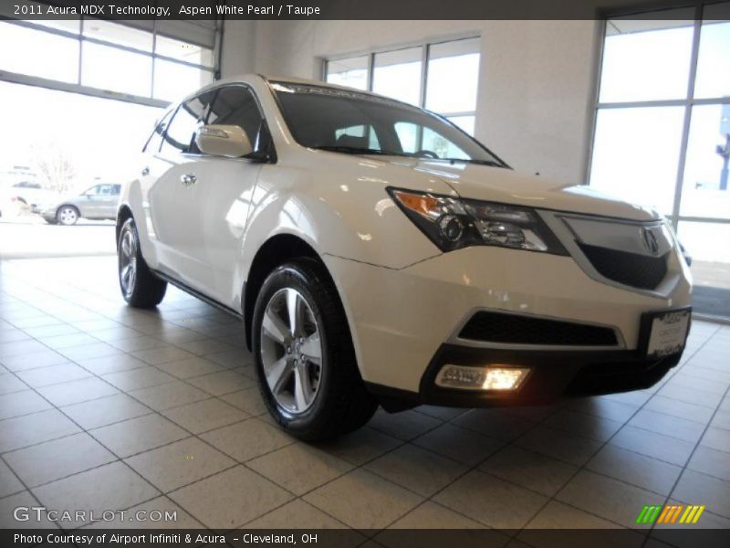 Aspen White Pearl / Taupe 2011 Acura MDX Technology