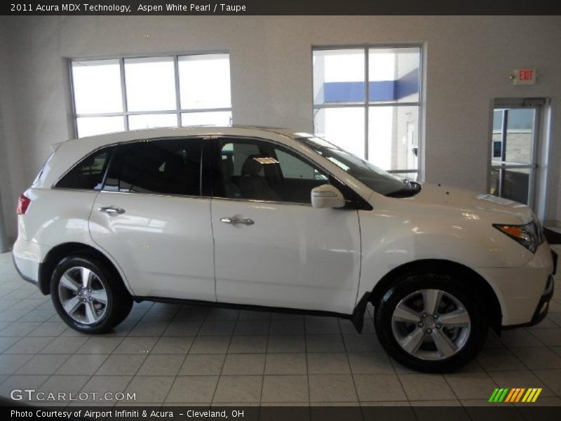Aspen White Pearl / Taupe 2011 Acura MDX Technology