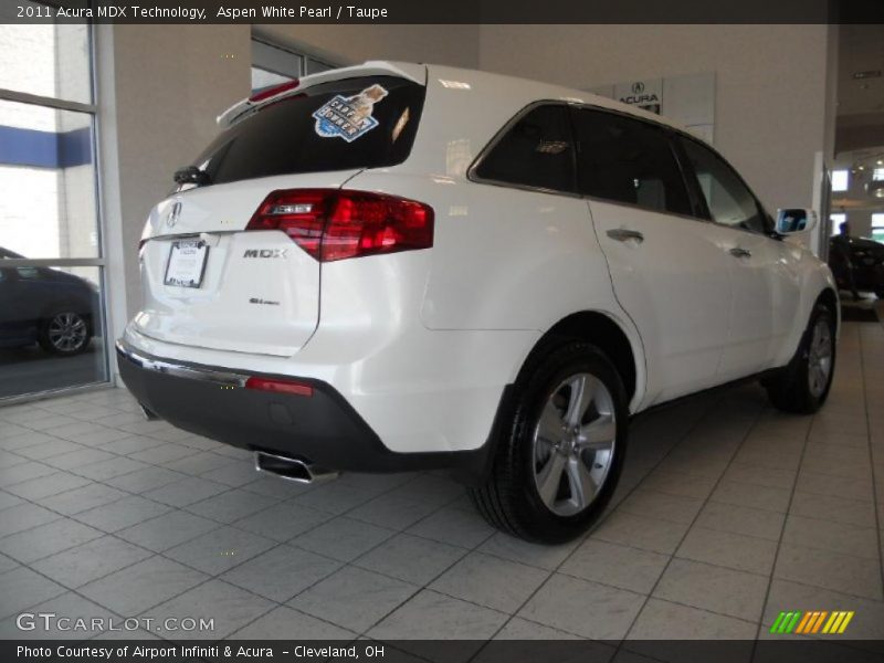 Aspen White Pearl / Taupe 2011 Acura MDX Technology