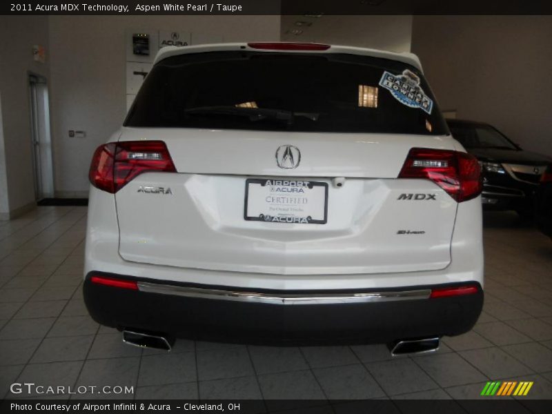 Aspen White Pearl / Taupe 2011 Acura MDX Technology