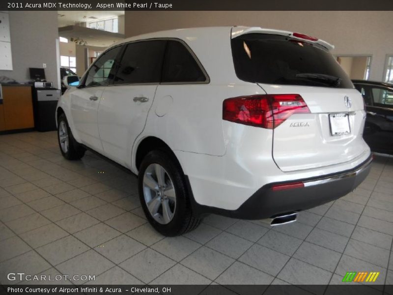 Aspen White Pearl / Taupe 2011 Acura MDX Technology