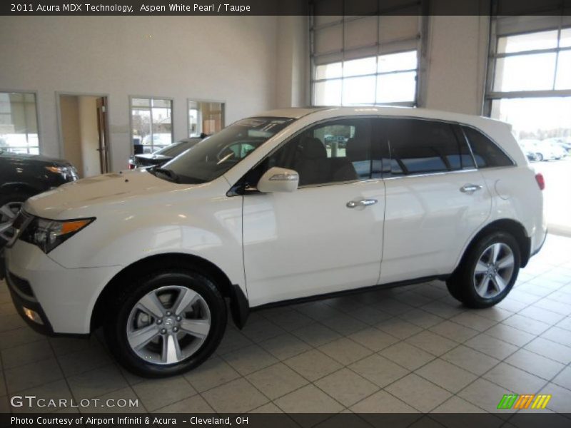 Aspen White Pearl / Taupe 2011 Acura MDX Technology
