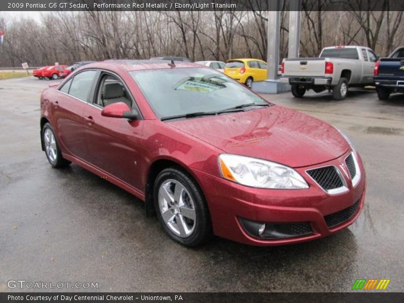 Performance Red Metallic / Ebony/Light Titanium 2009 Pontiac G6 GT Sedan