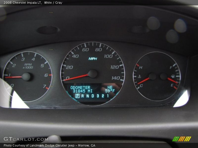 White / Gray 2008 Chevrolet Impala LT