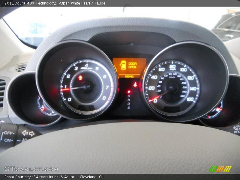 Aspen White Pearl / Taupe 2011 Acura MDX Technology