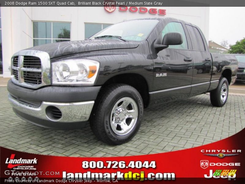 Brilliant Black Crystal Pearl / Medium Slate Gray 2008 Dodge Ram 1500 SXT Quad Cab