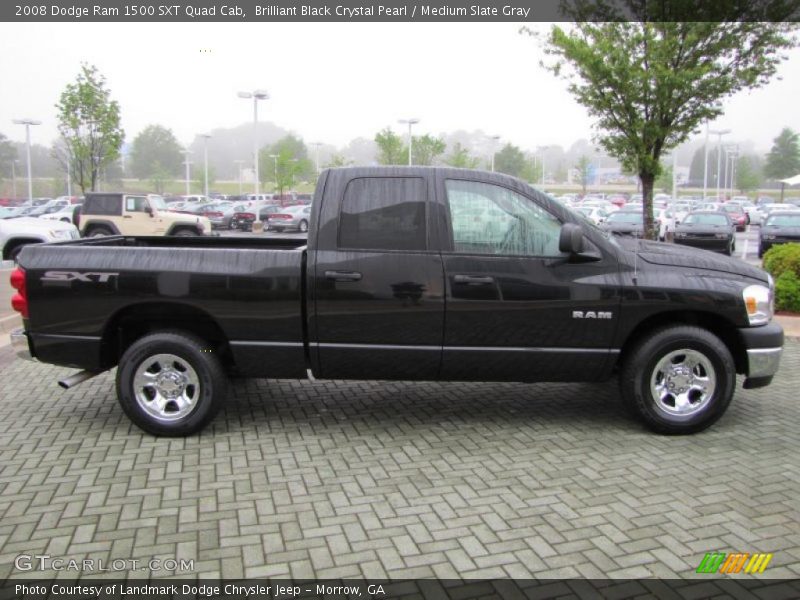 Brilliant Black Crystal Pearl / Medium Slate Gray 2008 Dodge Ram 1500 SXT Quad Cab