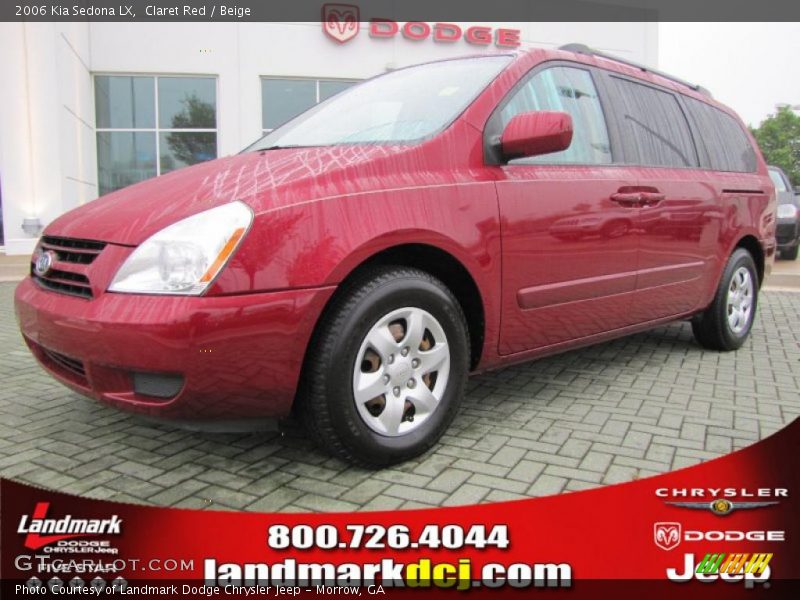 Claret Red / Beige 2006 Kia Sedona LX