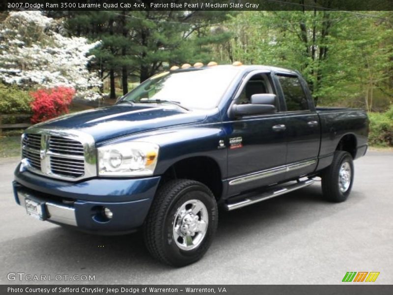 Patriot Blue Pearl / Medium Slate Gray 2007 Dodge Ram 3500 Laramie Quad Cab 4x4