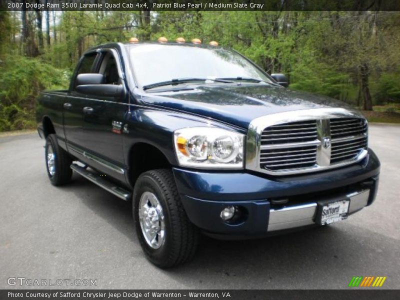 Patriot Blue Pearl / Medium Slate Gray 2007 Dodge Ram 3500 Laramie Quad Cab 4x4