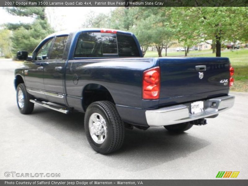 Patriot Blue Pearl / Medium Slate Gray 2007 Dodge Ram 3500 Laramie Quad Cab 4x4