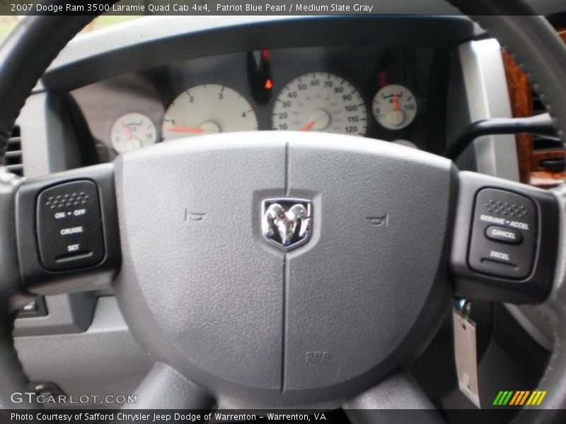 Patriot Blue Pearl / Medium Slate Gray 2007 Dodge Ram 3500 Laramie Quad Cab 4x4