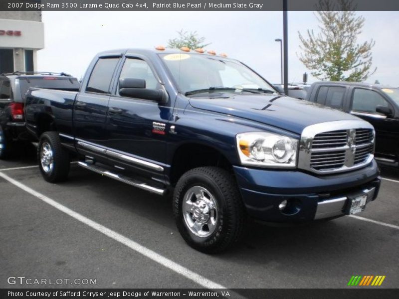 Patriot Blue Pearl / Medium Slate Gray 2007 Dodge Ram 3500 Laramie Quad Cab 4x4