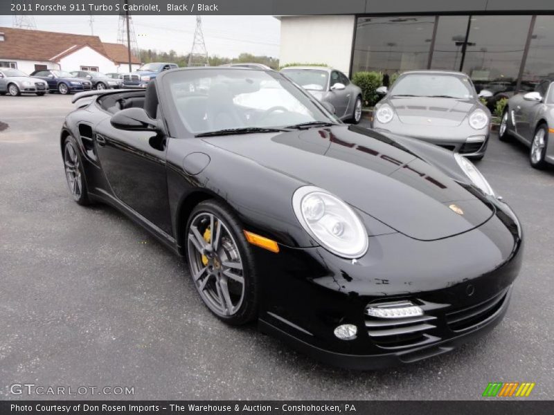 Black / Black 2011 Porsche 911 Turbo S Cabriolet