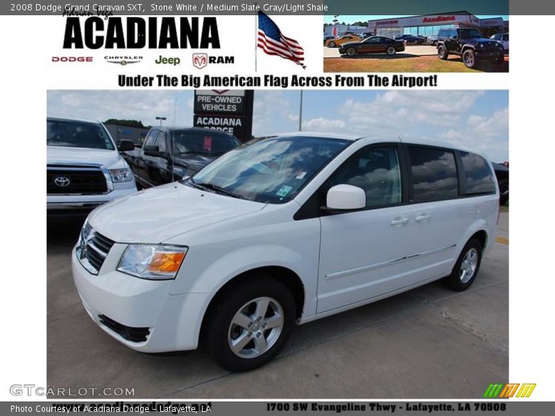 Stone White / Medium Slate Gray/Light Shale 2008 Dodge Grand Caravan SXT