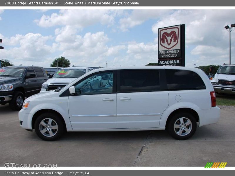 Stone White / Medium Slate Gray/Light Shale 2008 Dodge Grand Caravan SXT