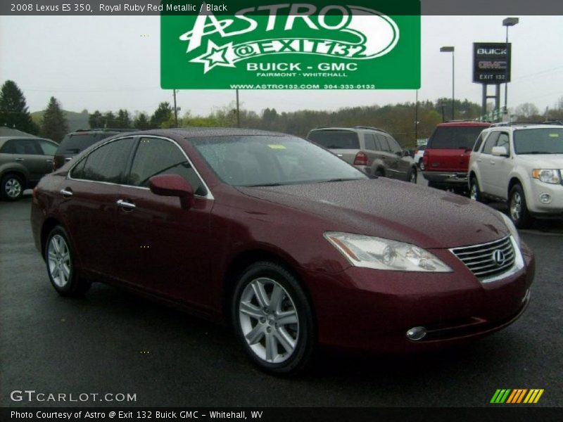 Royal Ruby Red Metallic / Black 2008 Lexus ES 350