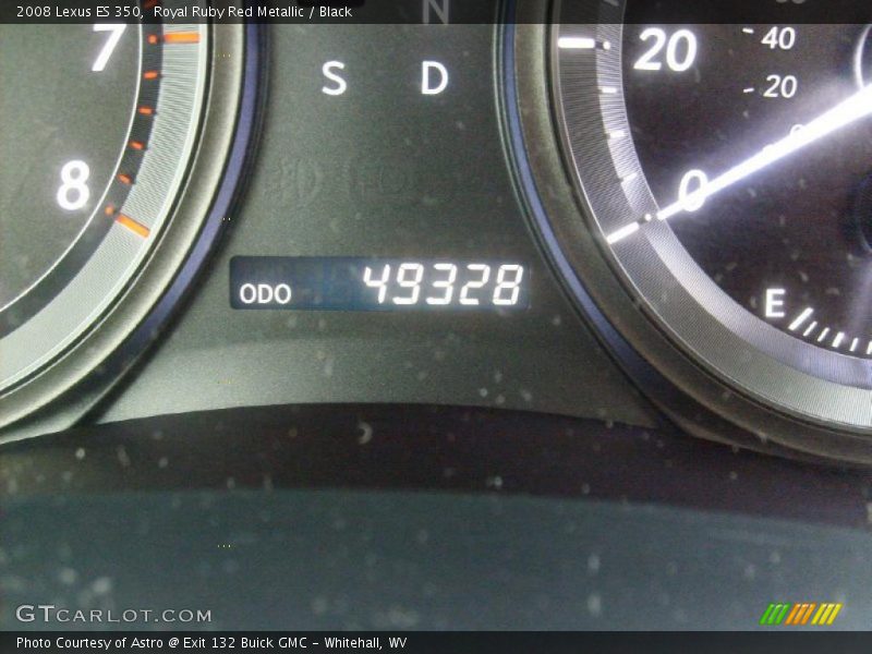 Royal Ruby Red Metallic / Black 2008 Lexus ES 350