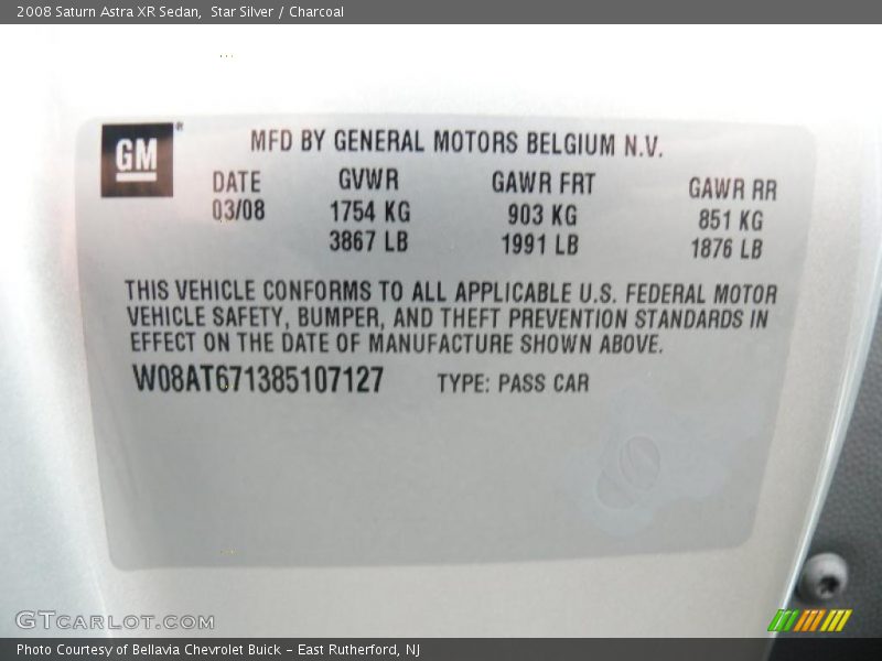 Star Silver / Charcoal 2008 Saturn Astra XR Sedan