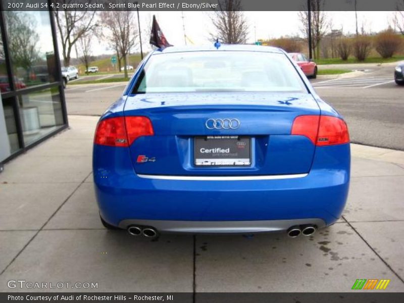 Sprint Blue Pearl Effect / Ebony/Silver 2007 Audi S4 4.2 quattro Sedan